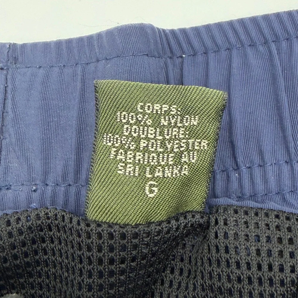 Eddie Bauer Mens Navy Blue Nylon Hiking Swim Shorts‎ Cargo Belt Size Large